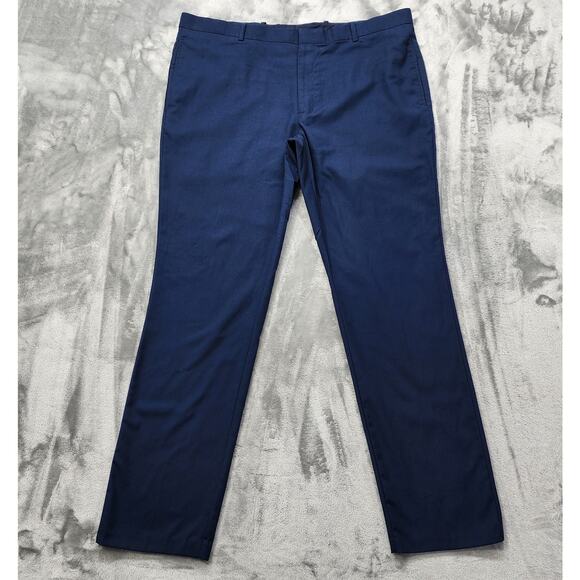 INC International Concepts Pants Mens 38X34 Blue Slim Fit Flat Front Office - Picture 1 of 12